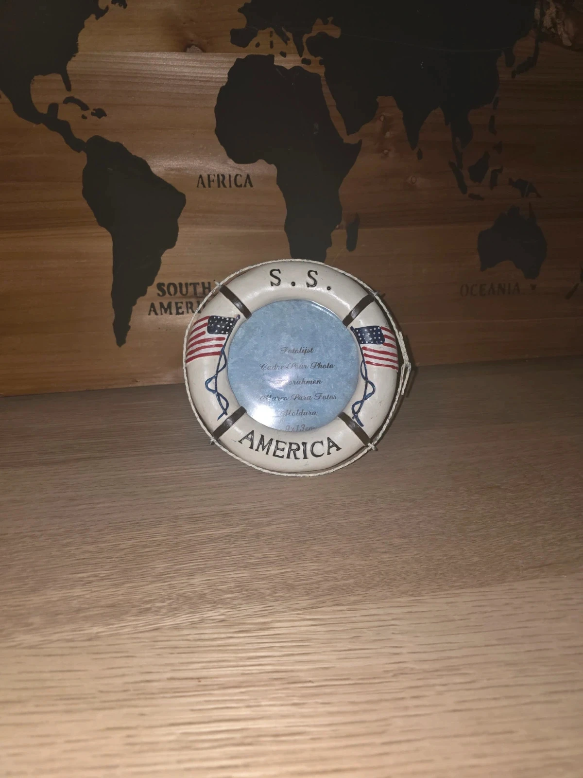 Nautisch fotolijstje Reddingsboei S.S. America